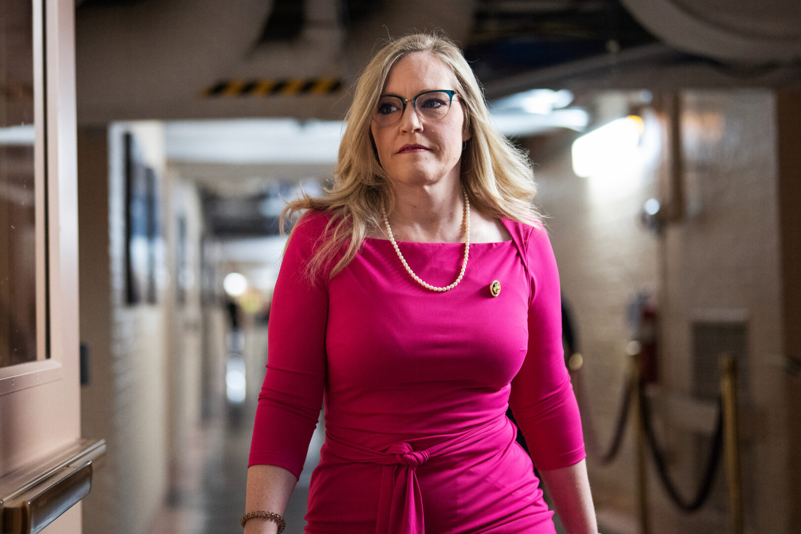 Rep. Erin Houchin, R-Ind., is seen in the Capitol on Feb. 14, 2024. She is the sponsor of the social media bill that advanced Tuesday. (Tom Williams/CQ Roll Call)