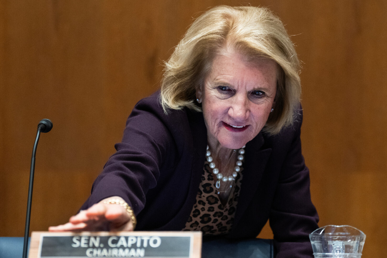 Chairman Shelley Moore Capito, R-W.Va., conducts a Senate Environment and Public Works Committee hearing on Wednesday. (Tom Williams/CQ Roll Call)