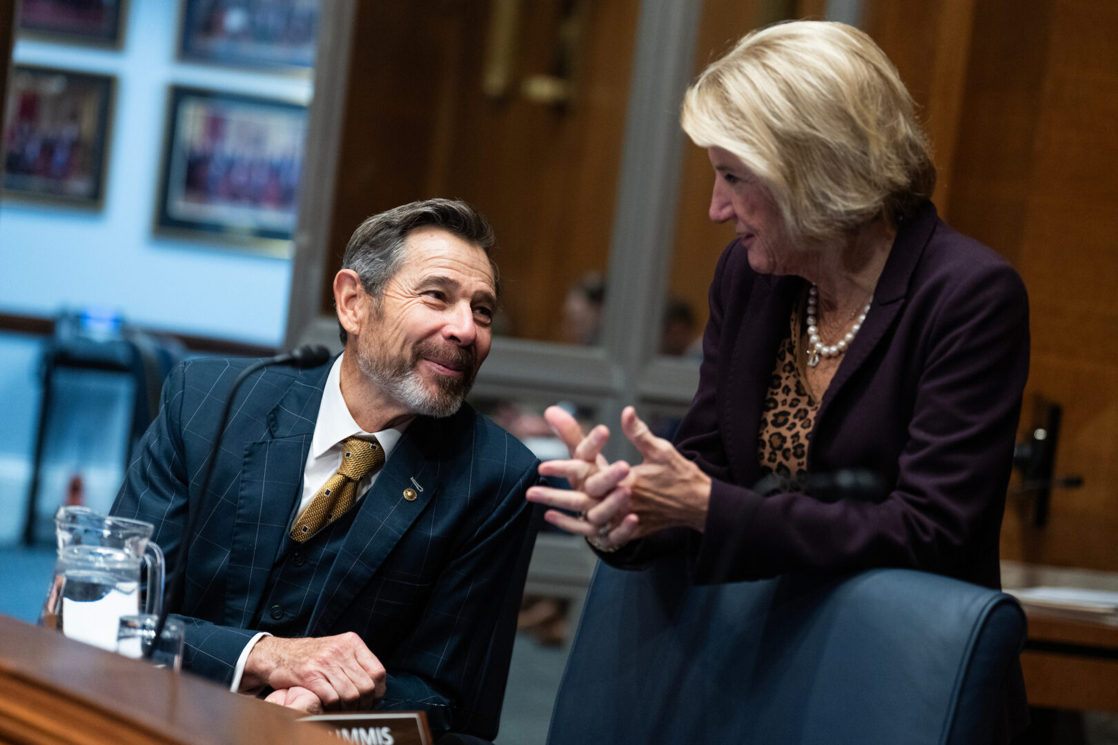 Chairman Shelley Moore Capito, R-W.Va., right, and Sen. John Curtis, R-Utah, attend a Senate Environment and Public Works Committee hearing in the Dirksen Senate Office Building on Sept. 23.