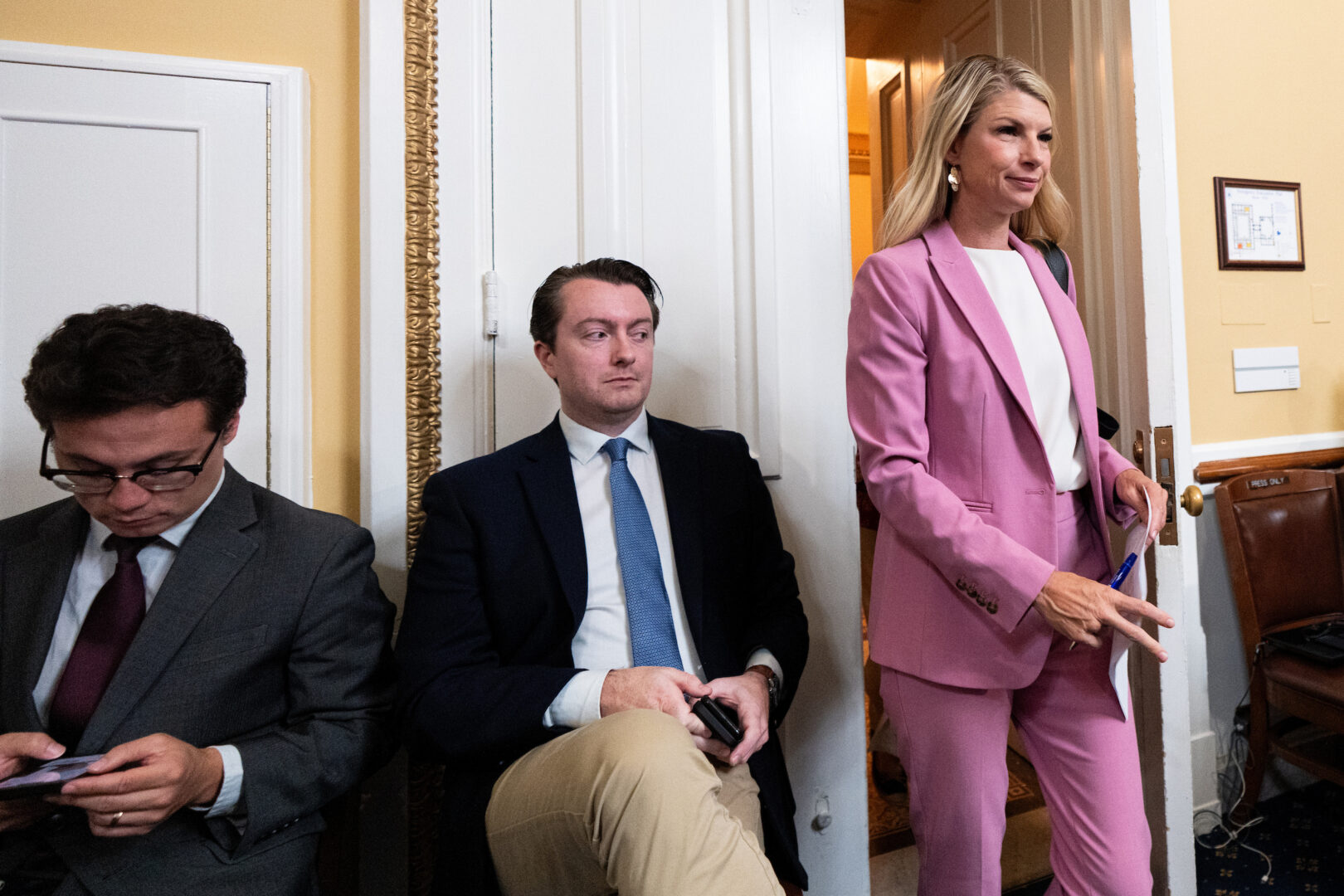 Rep. Brittany Pettersen arrives at the House Rules Committee’s “member day” hearing Wednesday, where lawmakers heard a wide range of proposals to change how the House will work next year. Pettersen wants to see a proxy voting option for new parents, for example.