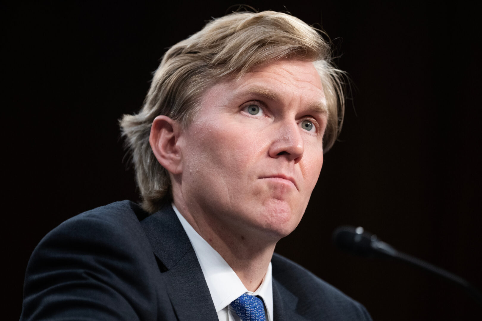 Elbridge Colby, undersecretary of Defense for policy, testifies during a Senate Armed Services Committee hearing in the Hart Senate Office Building on March 3.