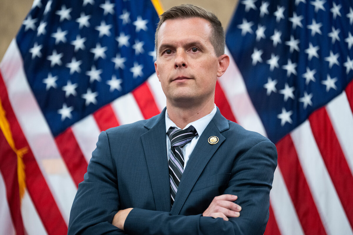 Maine Democratic Rep. Jared Golden, seen in the Capitol on July 17, 2025, is backing New York Republican Rep. Mike Lawler for reelection. (Tom Williams/CQ Roll Call)