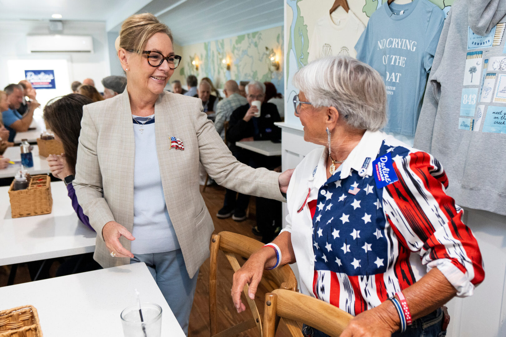 Sen. Darline Graham is facing a tighter than expected race in South Carolina. Above, she speaks to supporters at a Charleston County get out the vote event on Oct. 17. 