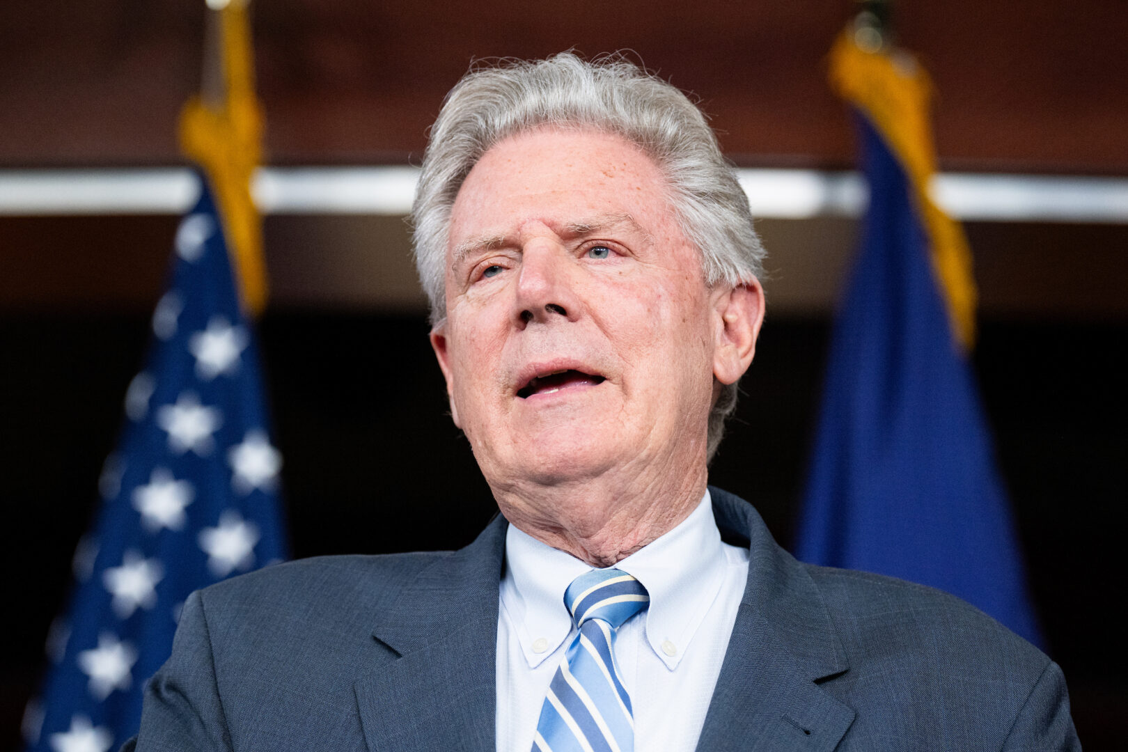 Rep. Frank Pallone, D-N.J., speaks at a news conference in the Capitol on May 6, 2025. (Bill Clark/CQ Roll Call)